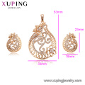 64565 Xuping China wholesale free jewelry sample trendy 18k gold filled two pieces women jewelry set